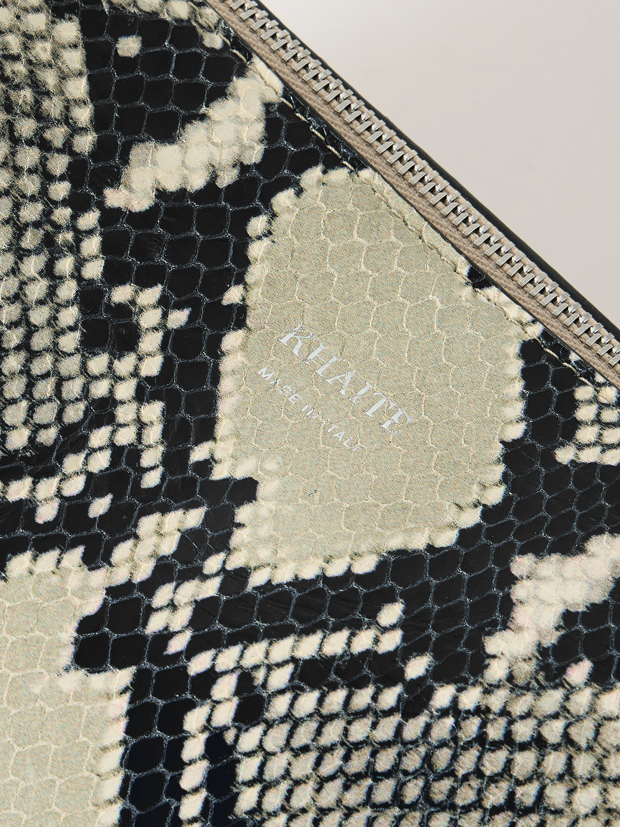 Khaite Lina Medium Snake-effect Leather Shoulder Bag In Neutrals