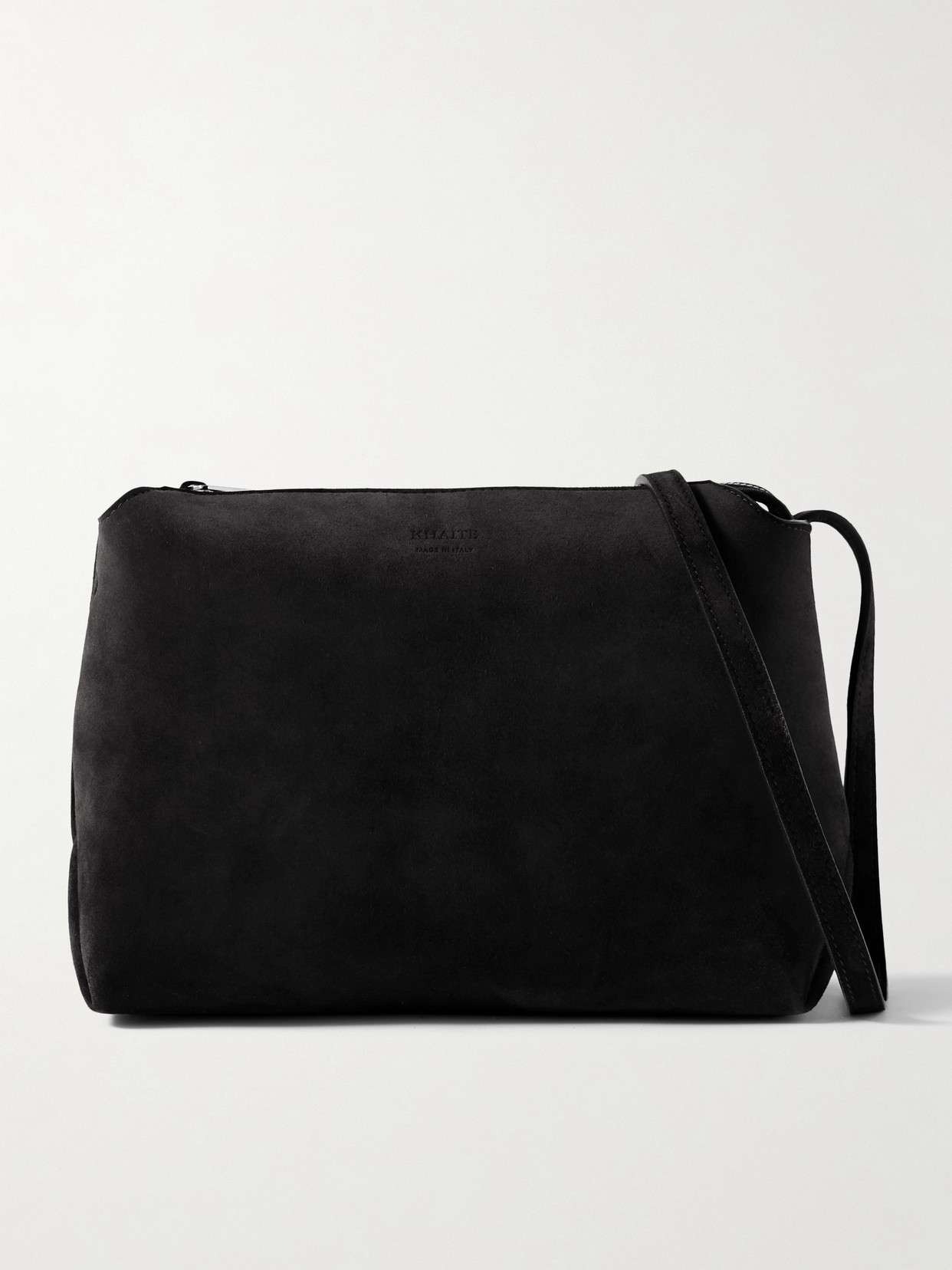 Khaite Lina Medium Suede Shoulder Bag In Black