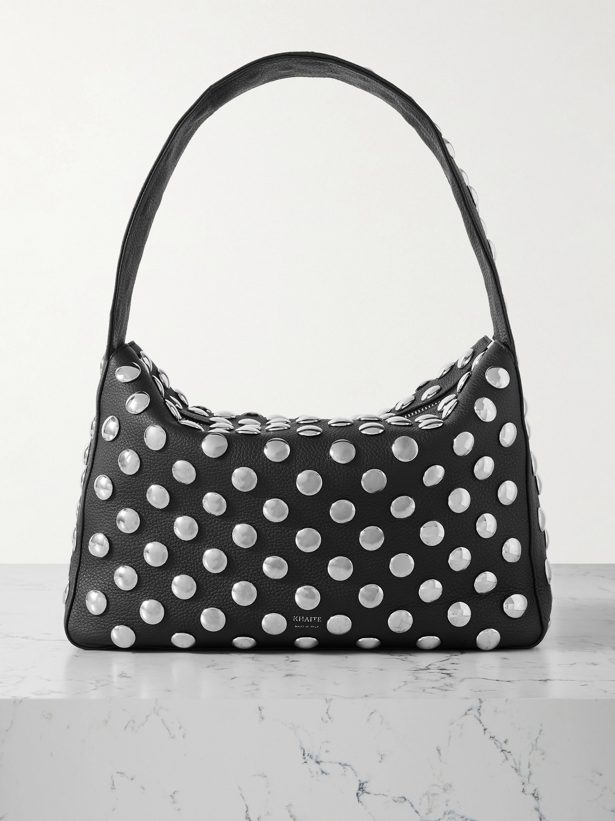 Khaite Elena Small Studded Leather Shoulder Bag In Black