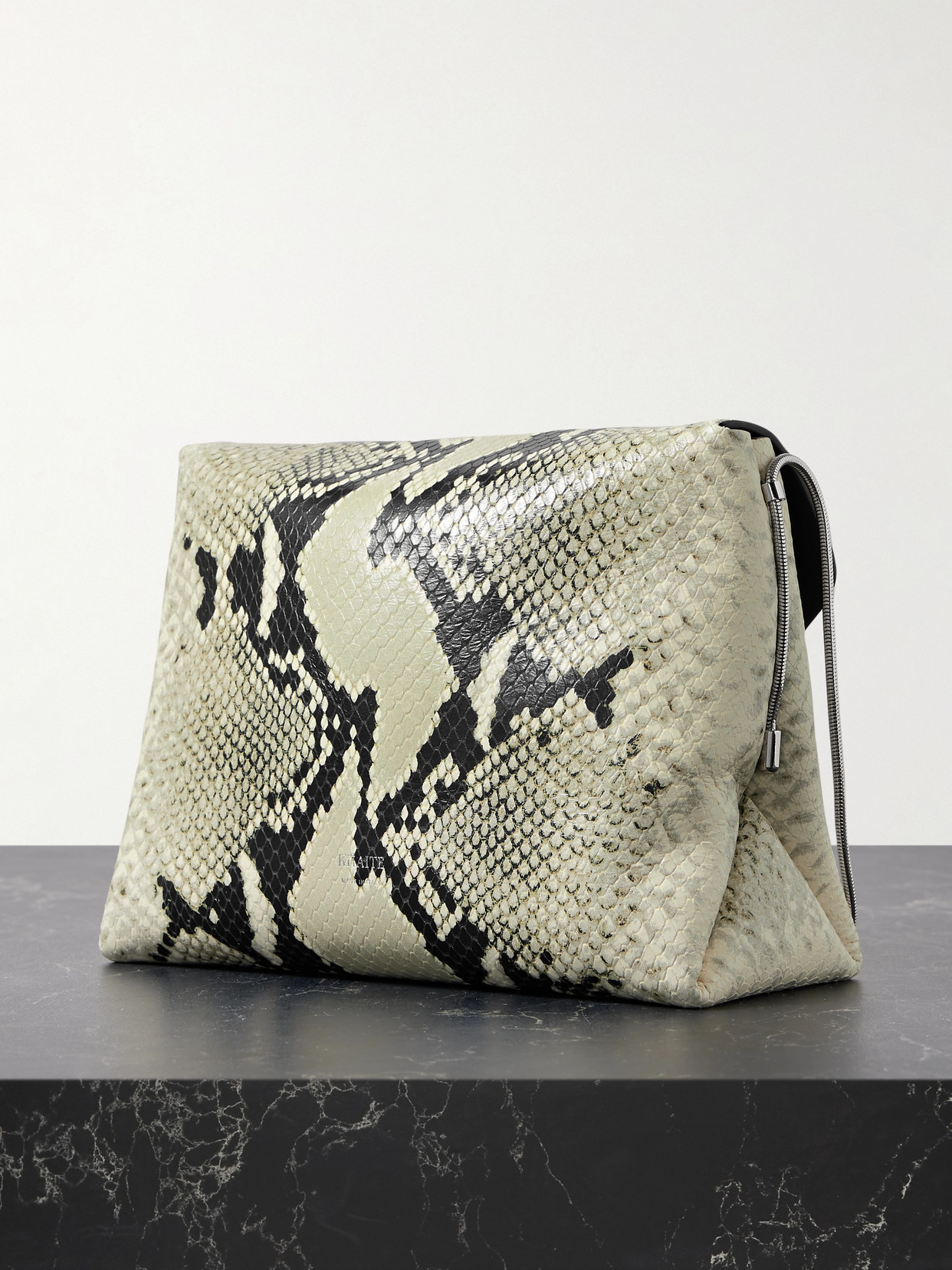 Khaite Bobbi Python Embossed Shoulder Bag In Neutrals