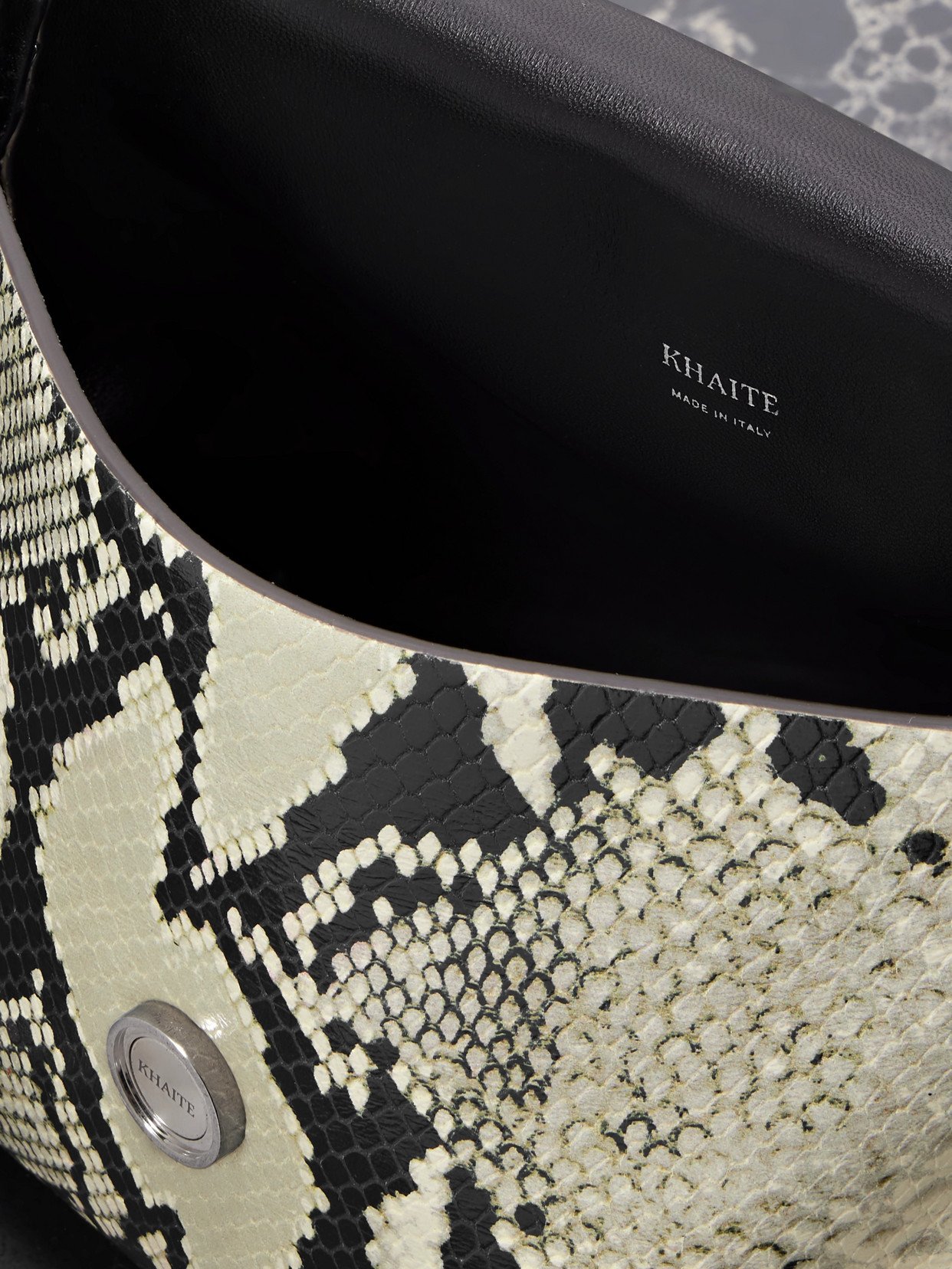 Khaite Bobbi Python Embossed Shoulder Bag In Neutrals