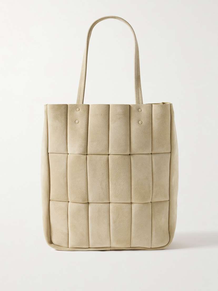 Khaite Zoe Quilted Suede Tote