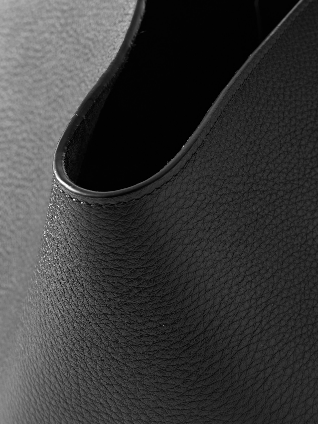 Khaite Lotus Medium Pebbled Leather Tote Bag In Black