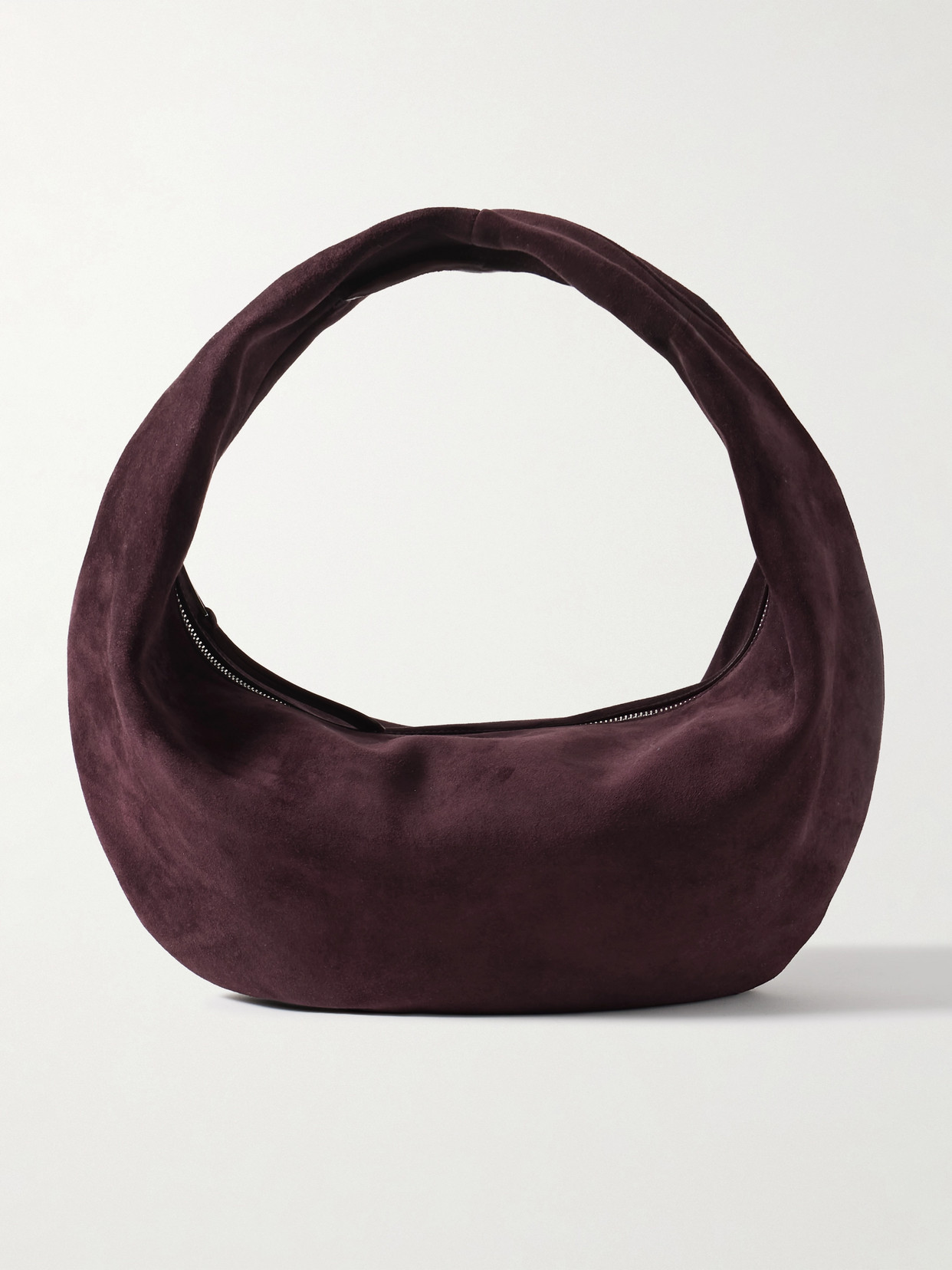 KHAITE - Olivia Medium Suede Tote - Burgundy