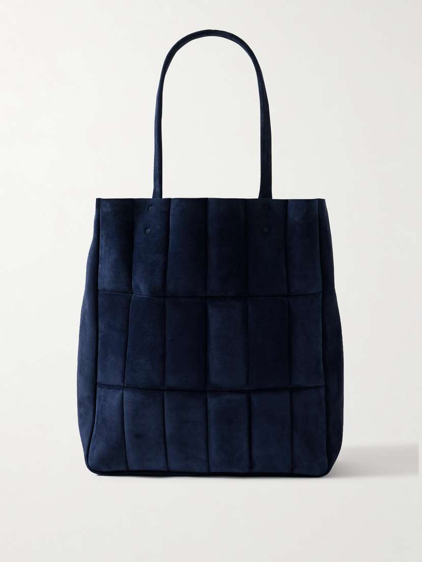 Khaite Zoe Quilted Suede Tote