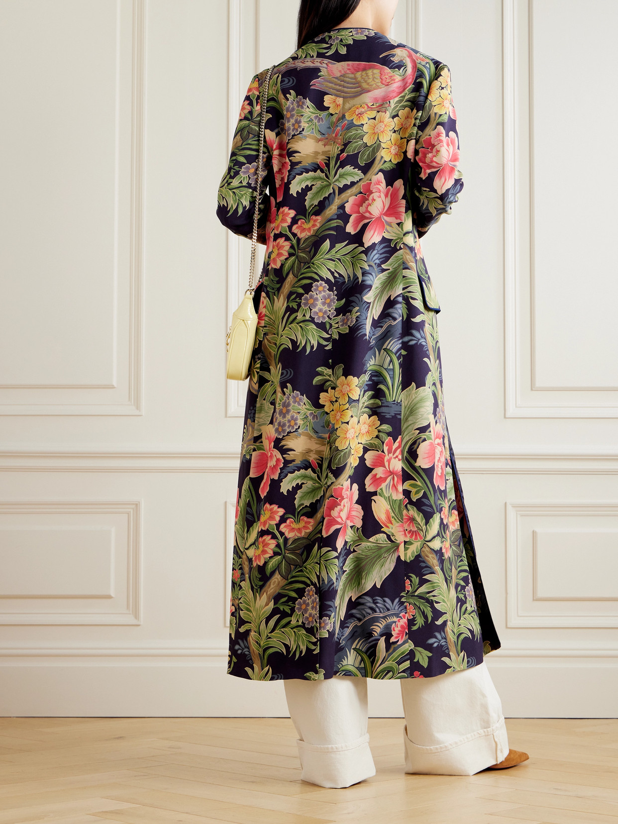 Floral-Print Cotton Coat