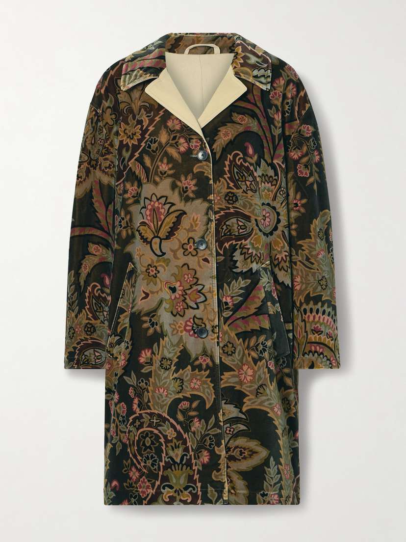 Etro Paisley-print Cotton-blend Velvet Coat