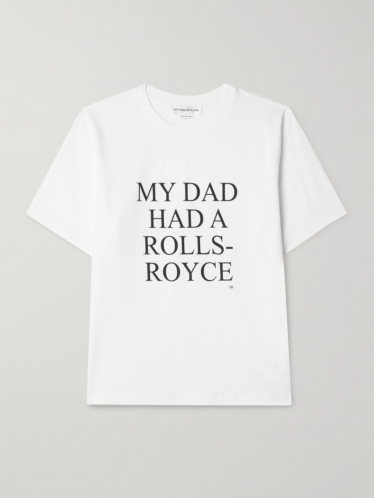 Victoria Beckham Printed Organic Cotton-jersey T-shirt In White
