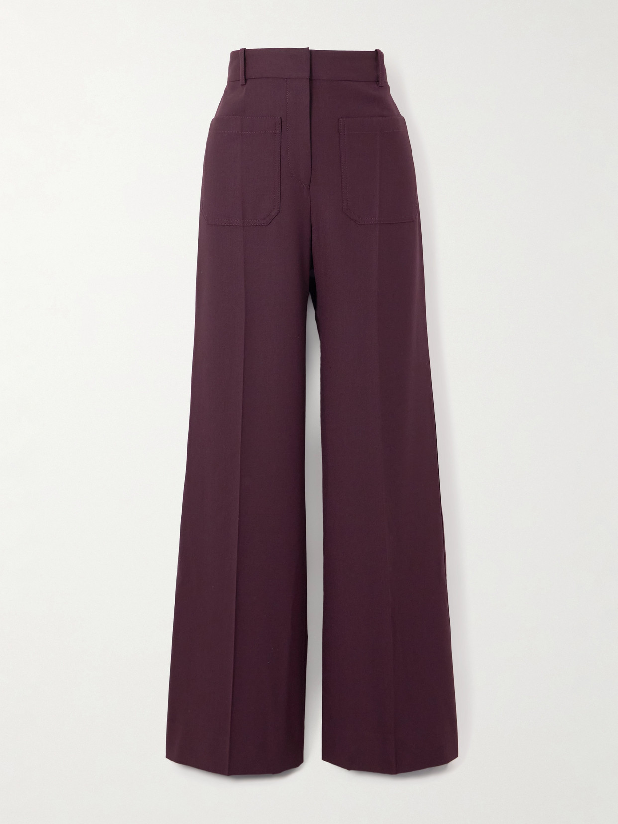 Victoria Beckham - Alina Twill Flared Pants - Brown