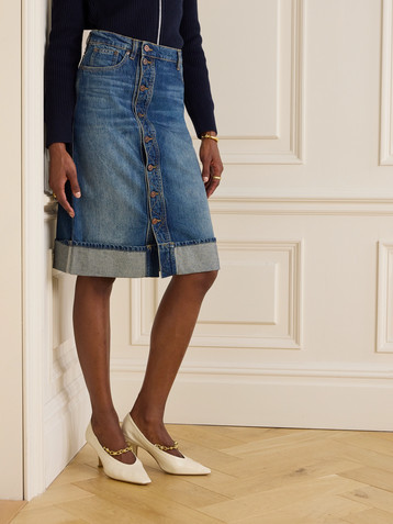 Victoria Beckham Denim midi skirt