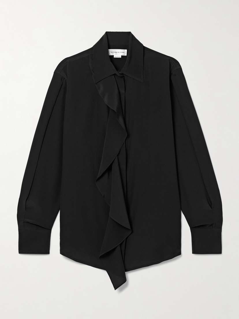 Victoria Beckham Ruffled Silk-crepe Blouse