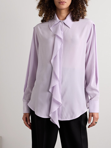 Victoria Beckham Ruffled silk-chiffon shirt