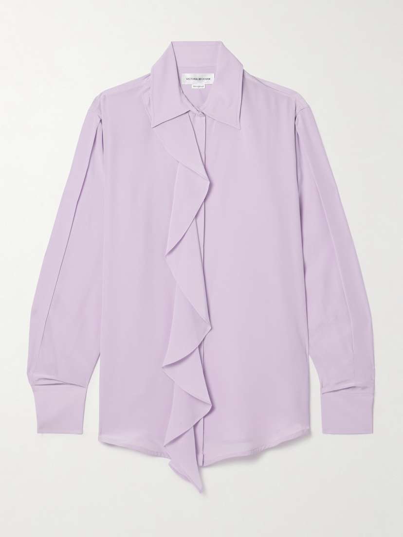 Victoria Beckham Ruffled Silk-chiffon Shirt