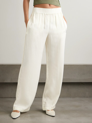 Victoria Beckham Satin-jacquard straight-leg pants