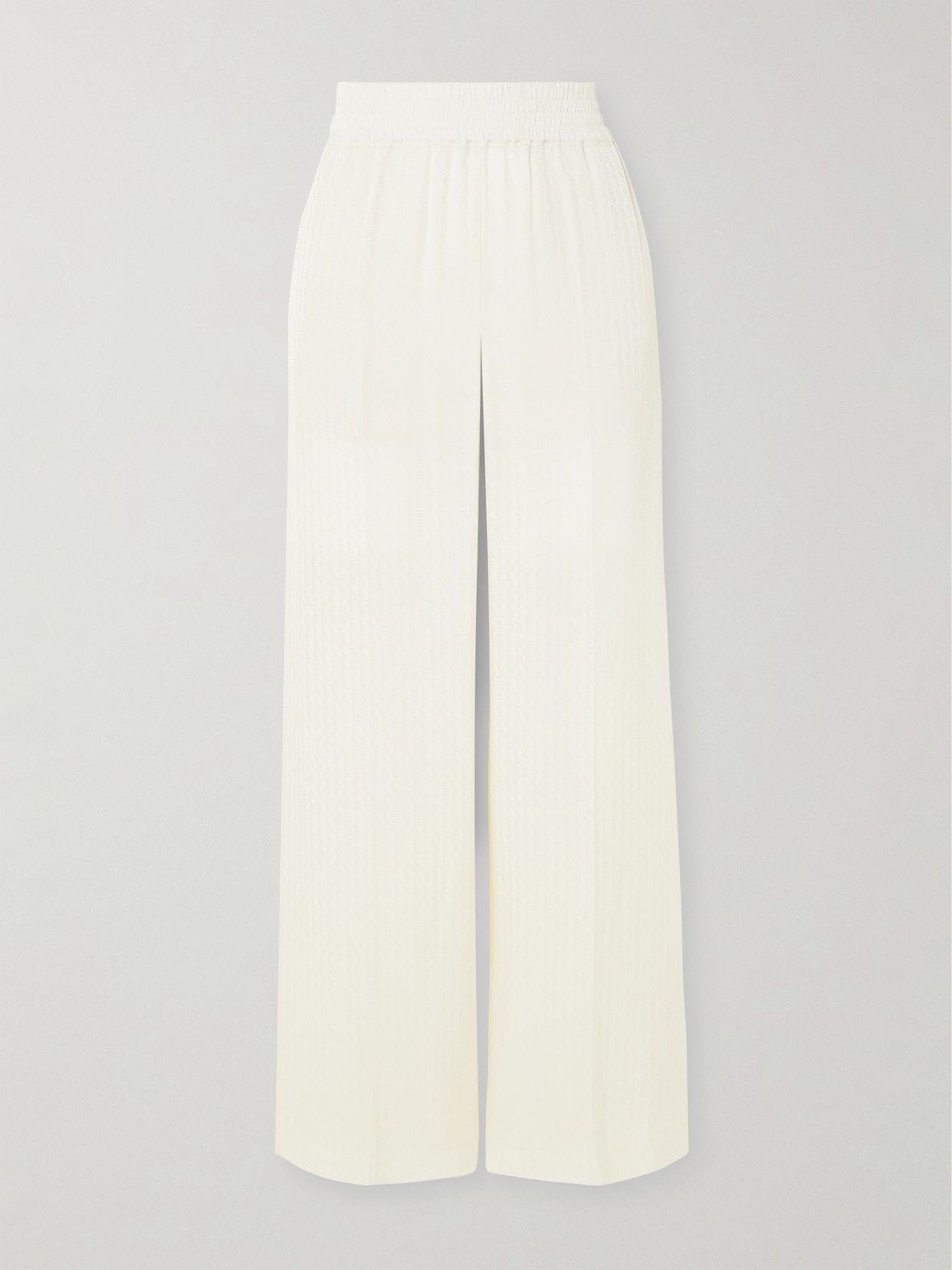 Victoria Beckham - Satin-jacquard Straight-leg Pants - White