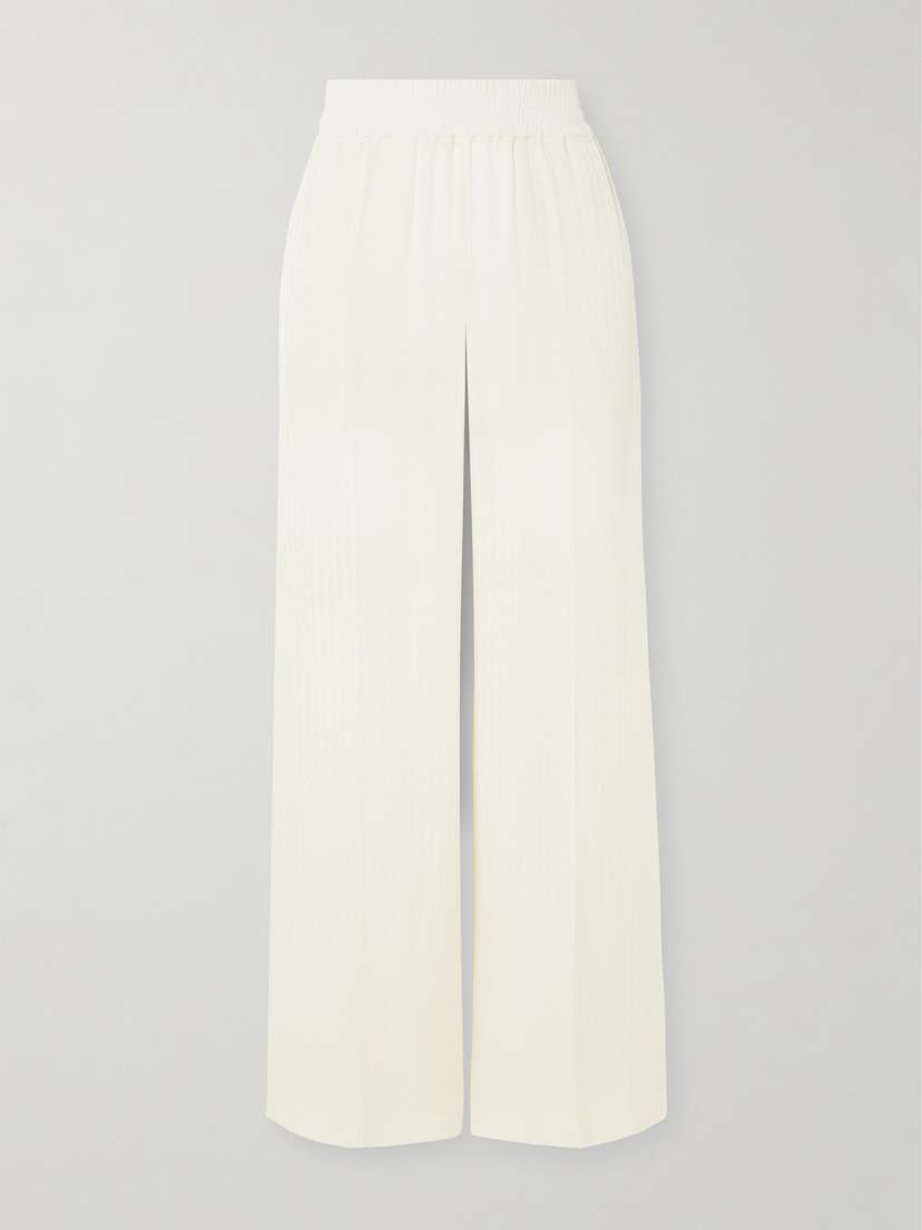 Victoria Beckham Satin-jacquard Straight-leg Pants