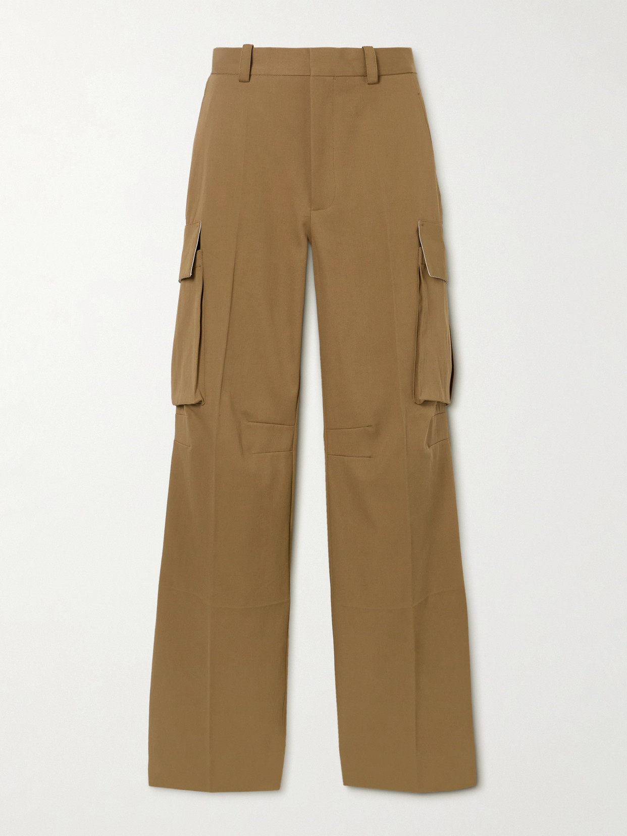 Victoria Beckham Cotton-twill Cargo Trousers In Brown