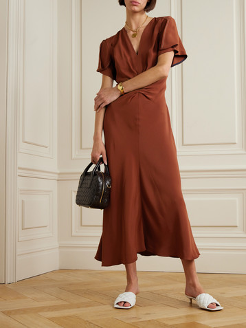 Victoria Beckham Gathered jersey midi dress
