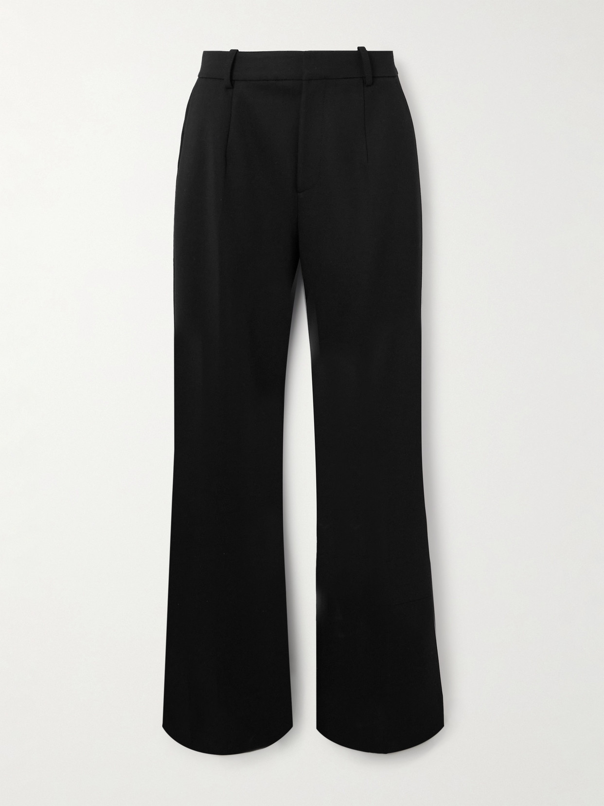 Victoria Beckham Cropped Crepe Flared Trousers In Black