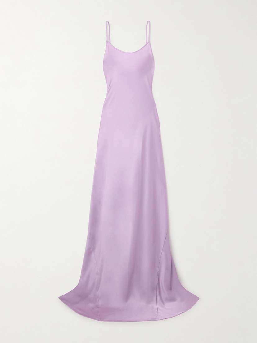 Victoria Beckham Cami Open-back Satin Maxi Dress - UK 16