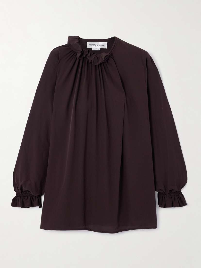 Victoria Beckham Ruffled Silk-voile Blouse
