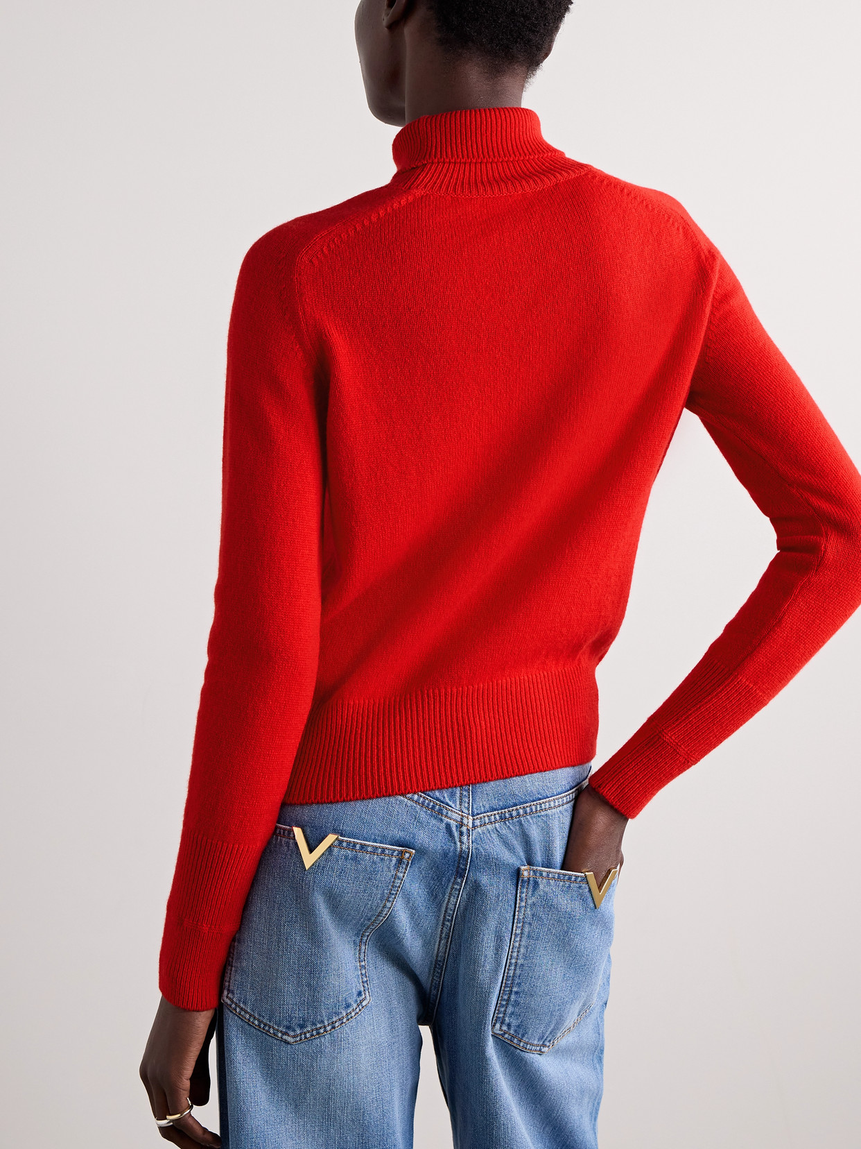 Victoria Beckham Wool Turtleneck Sweater In Red