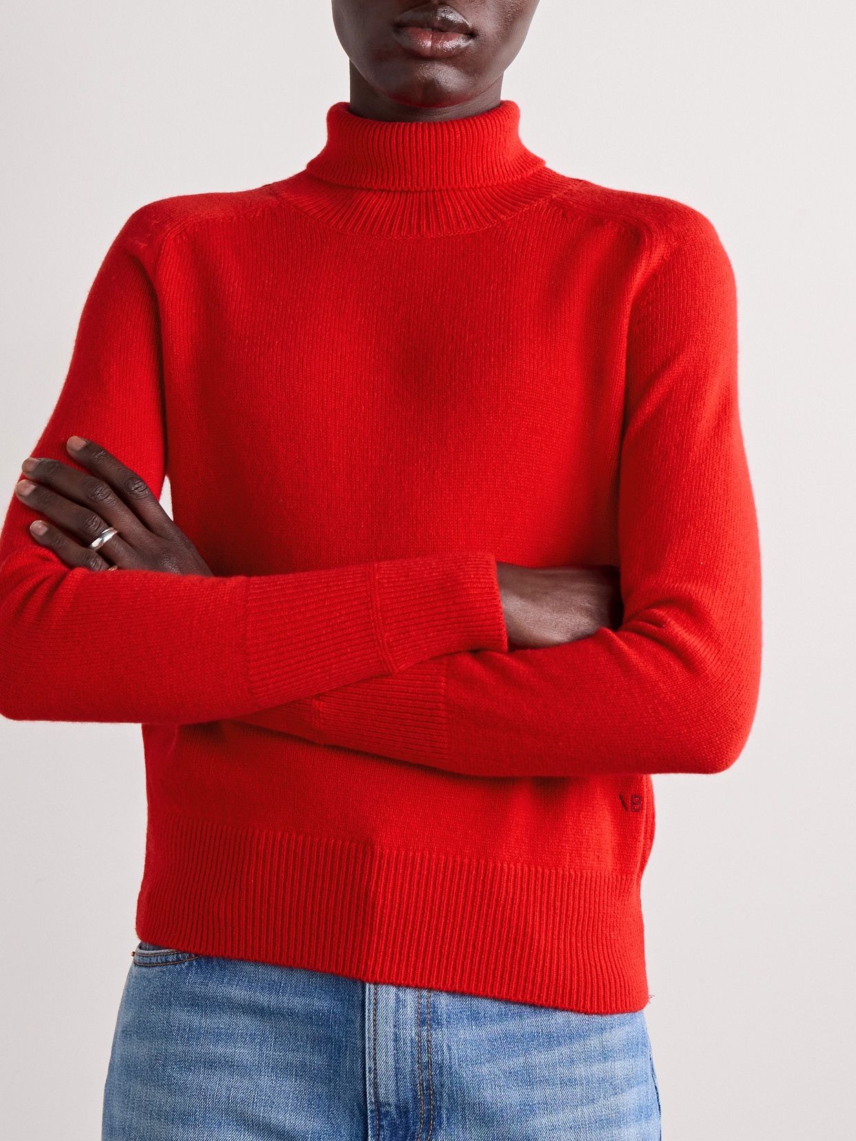 Victoria Beckham Wool Turtleneck Sweater In Red