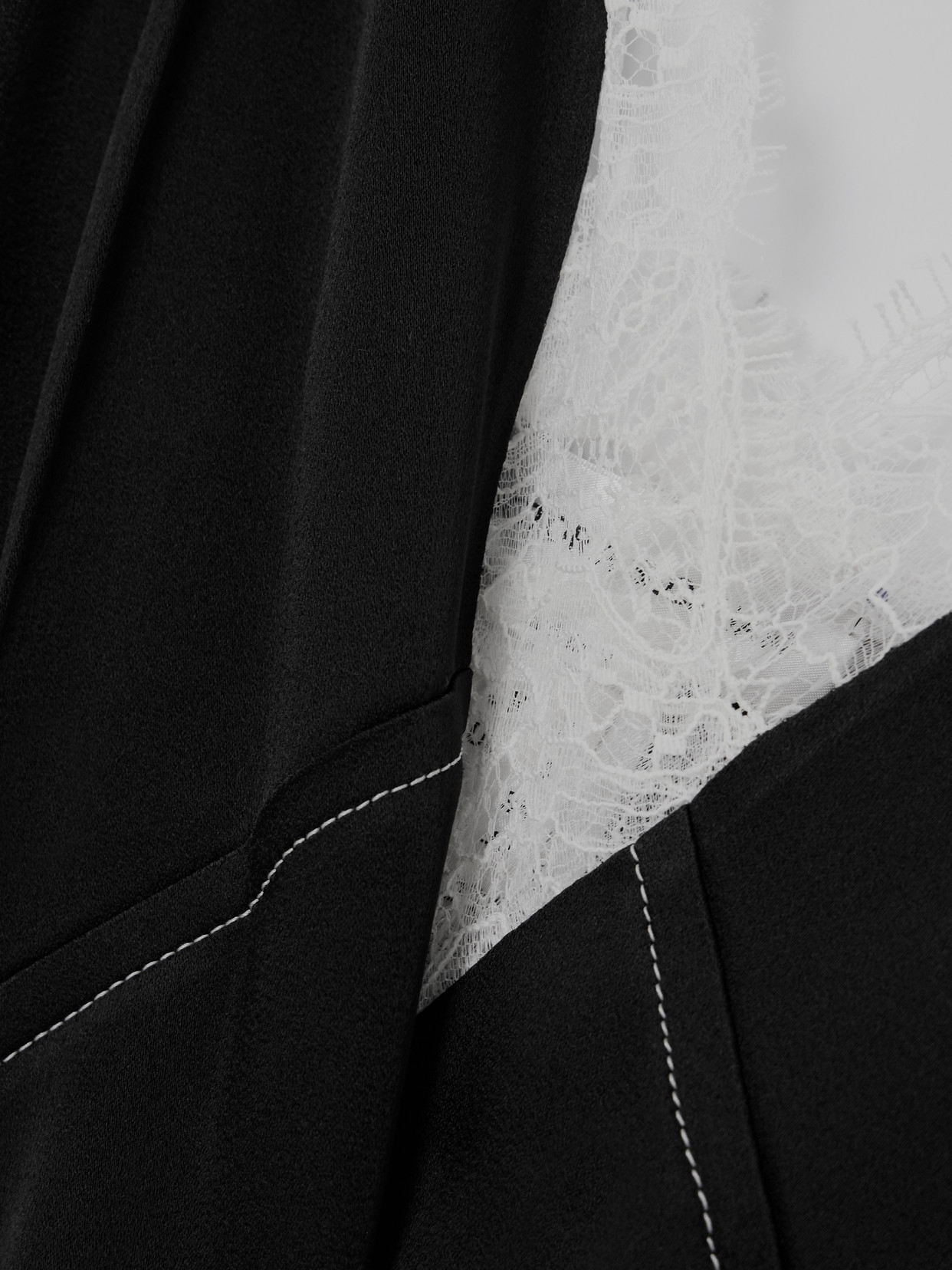 Victoria Beckham Paneled Lace-trimmed Satin Camisole In Black