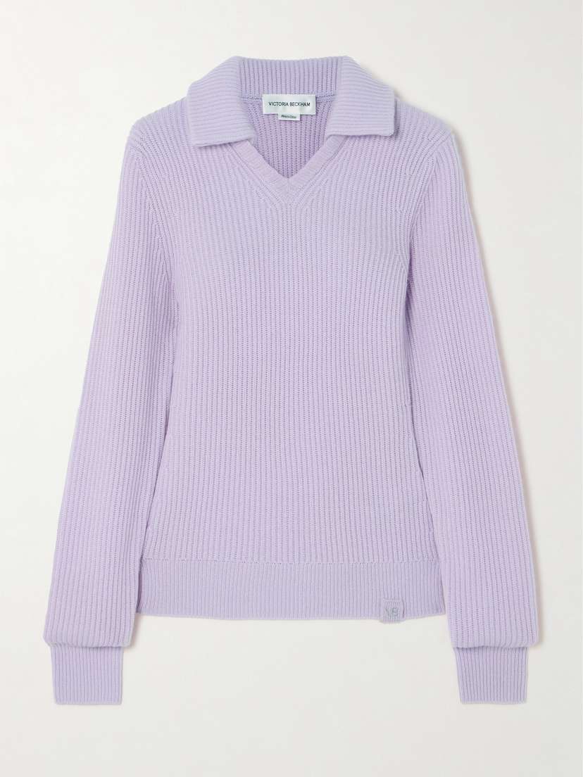 Victoria Beckham Ribbed Stretch-cashmere Sweater