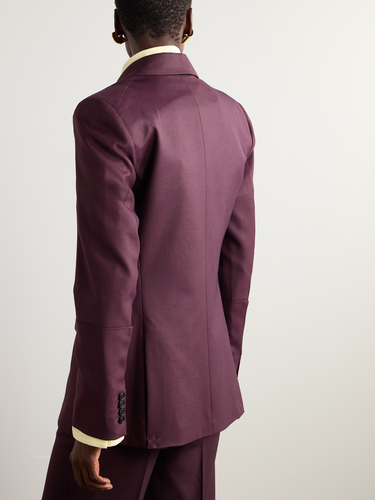Victoria Beckham Hollywood Waist Tapered Leg Pants In Brown