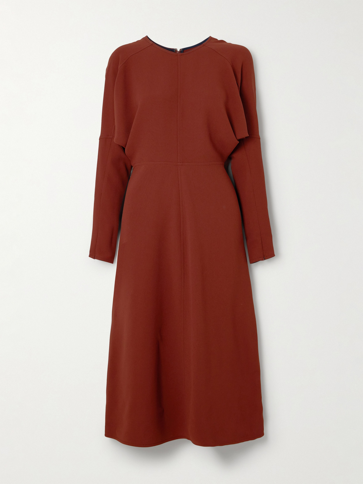 Victoria Beckham - Dolman Crepe Midi Dress - Brown