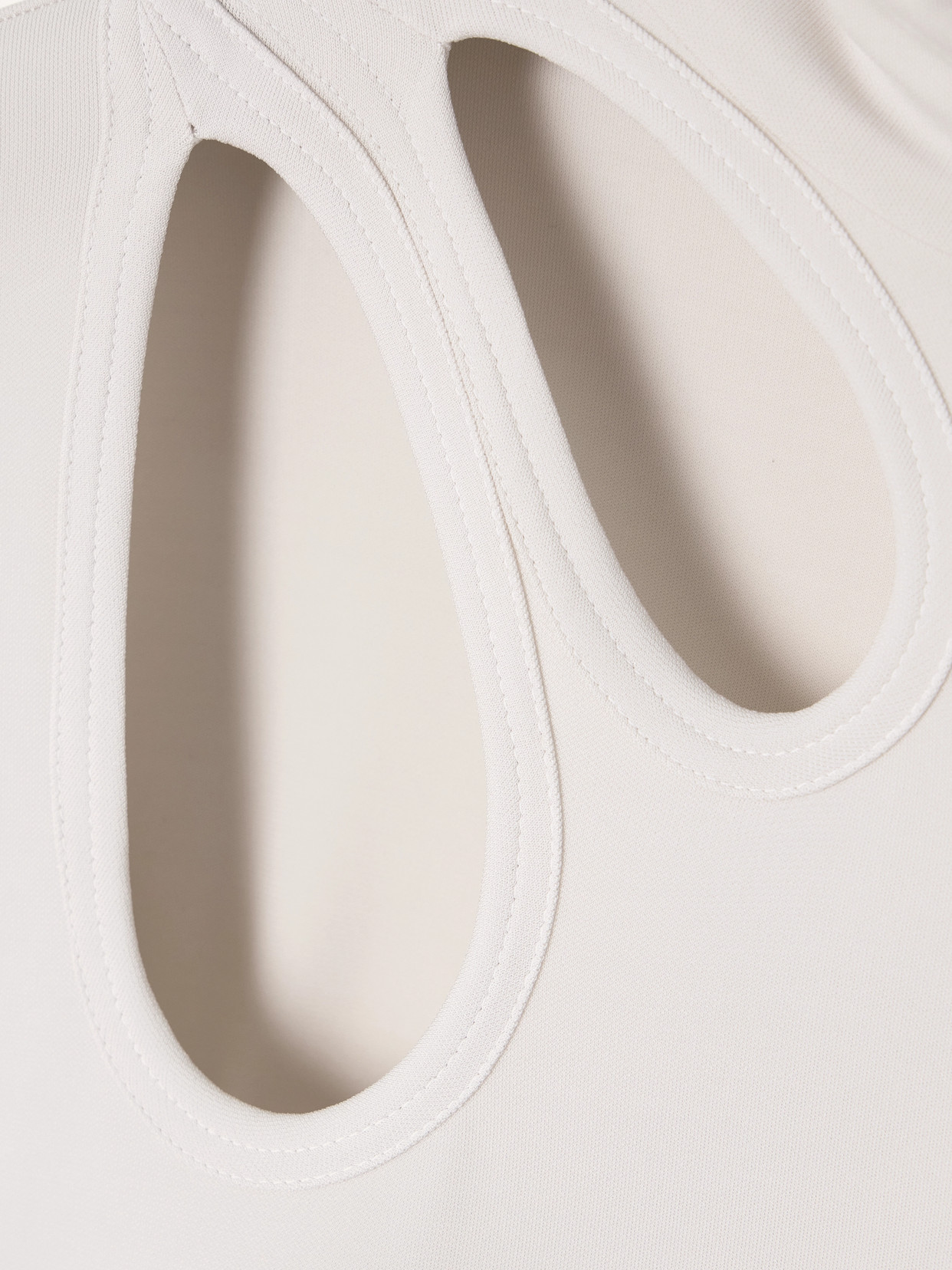 Victoria Beckham Cutout Asymmetric Stretch-jersey Turtleneck Midi Dress In Off-white