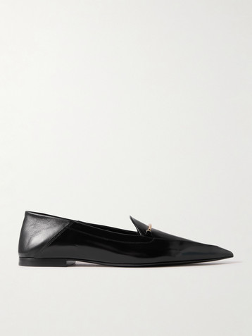 Victoria Beckham Morsetto embellished leather point-toe loafers