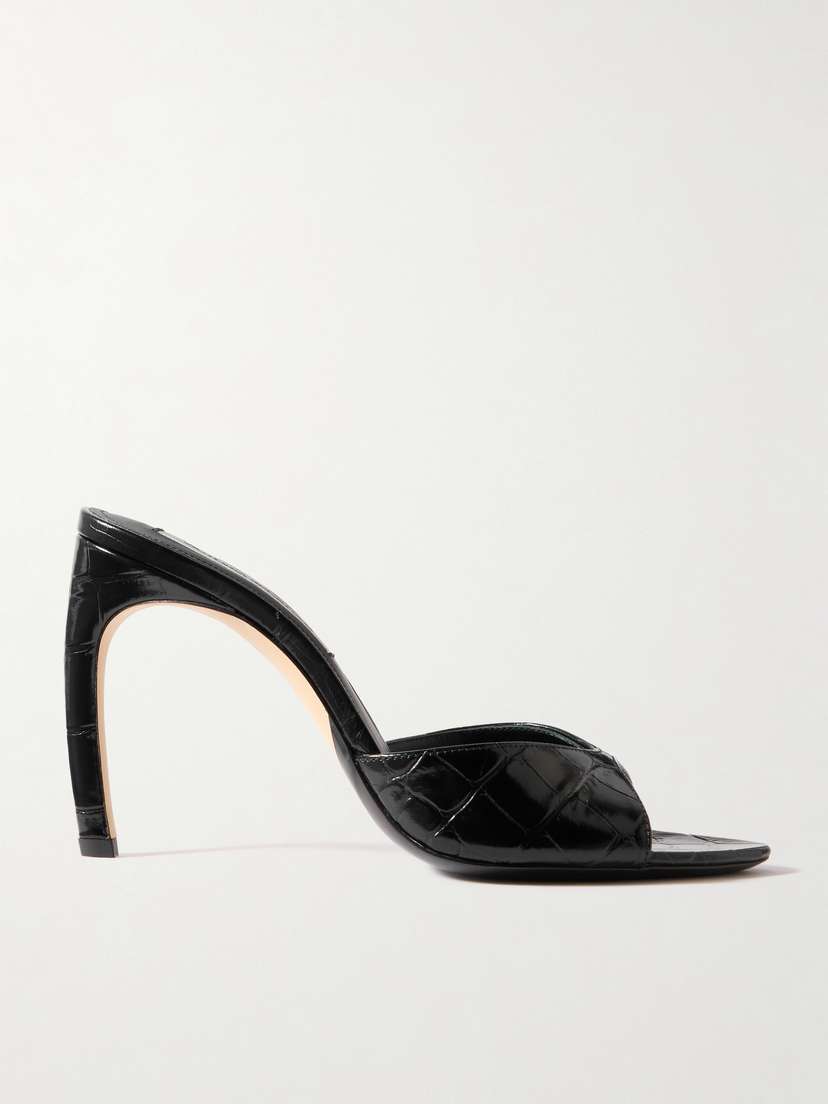 Victoria Beckham Croc-effect Leather Sandals