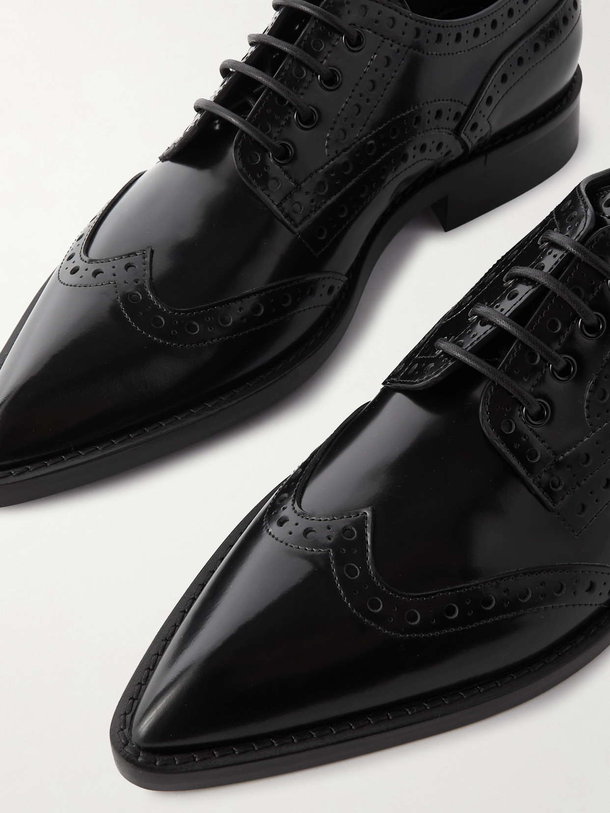 Victoria Beckham Leather Brogues In Black