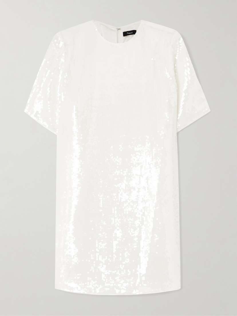 Theory Sequined Recycled-crepe Mini Dress