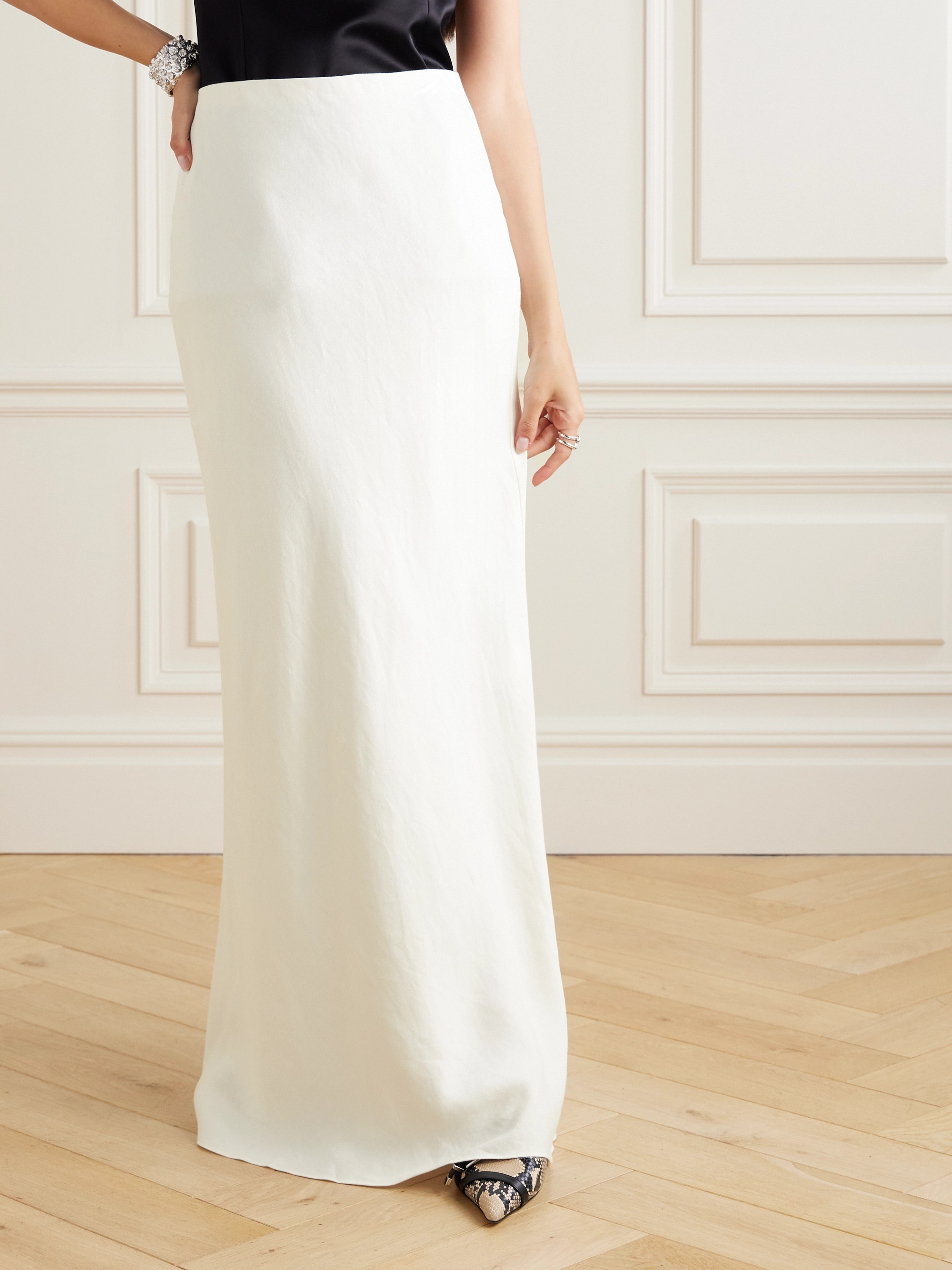 Theory Linen-blend twill maxi skirt