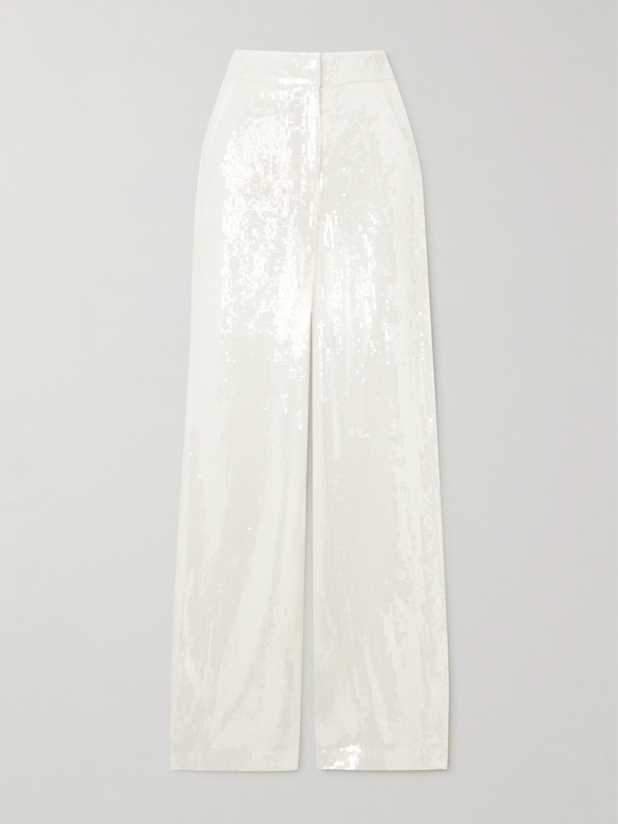 Theory High-waist Wide-leg Pant In Recycled Sequins In White