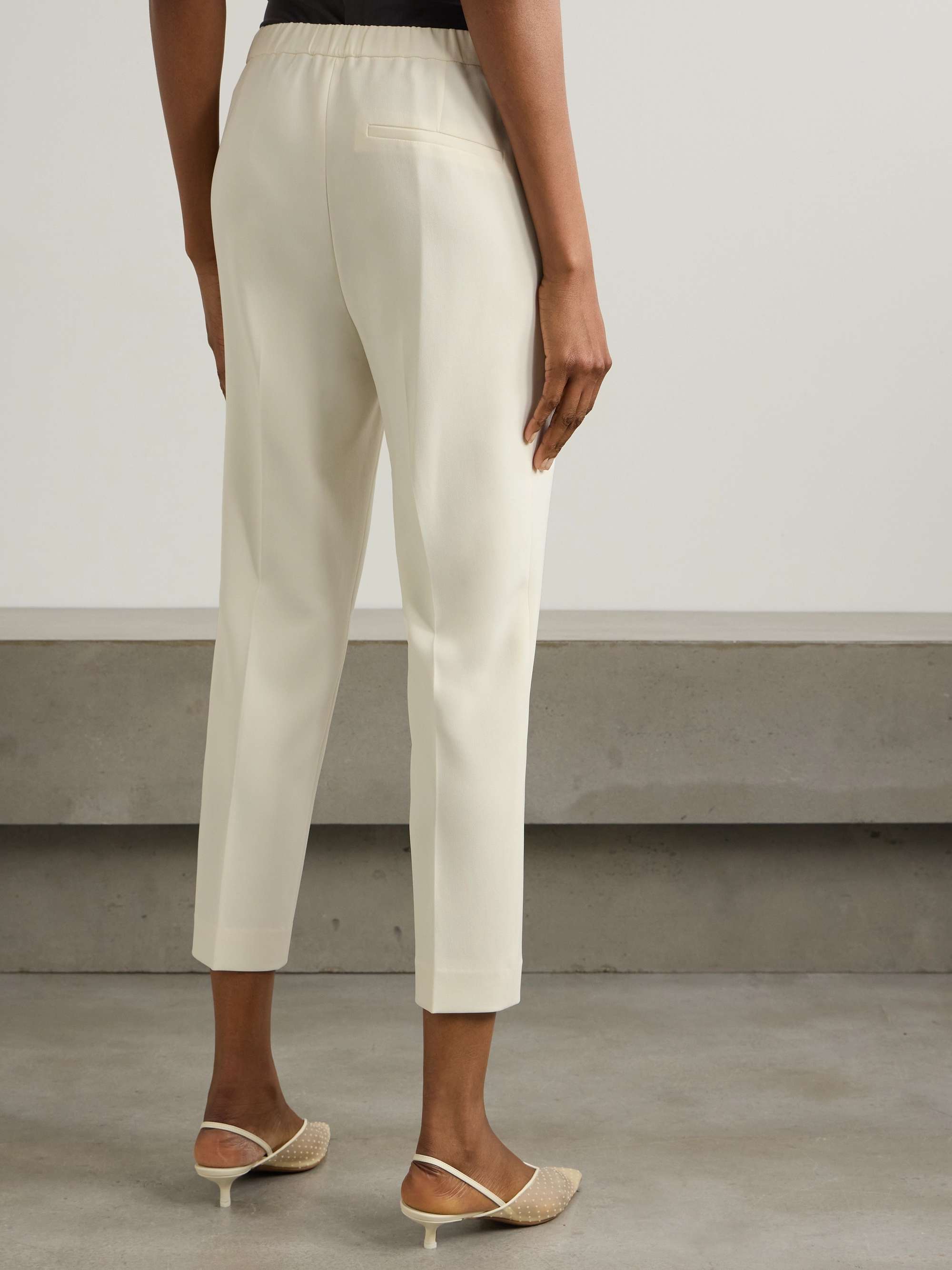 THEORY Cropped crepe slim-fit pants