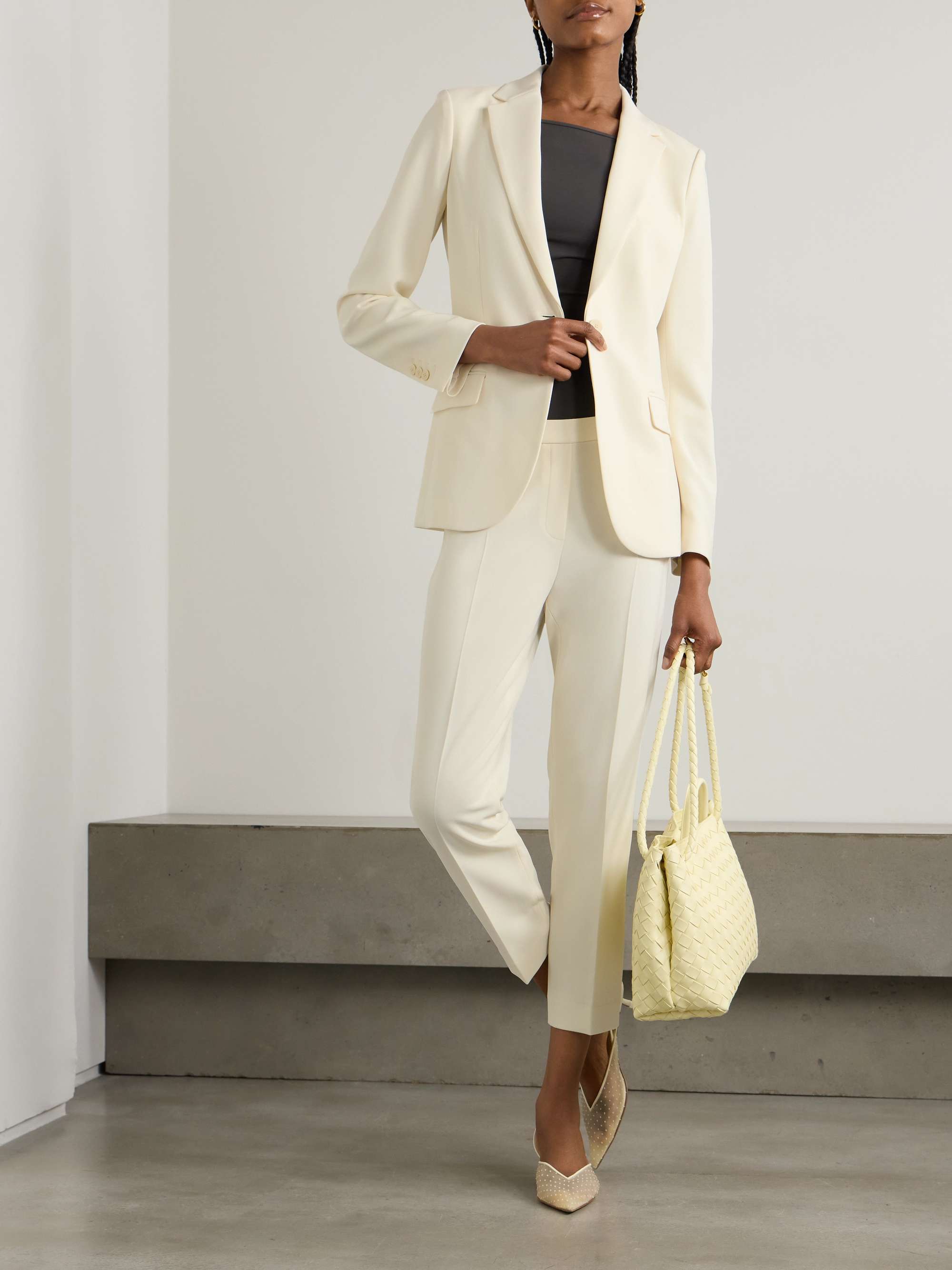 THEORY Cropped crepe slim-fit pants
