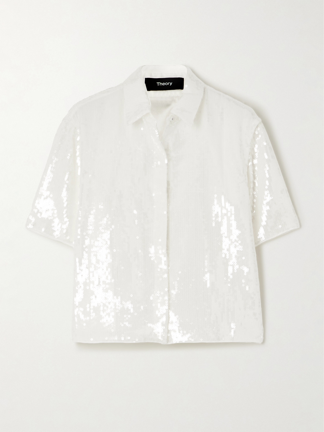 Theory - Sequined Recycled-crepe Shirt - White
