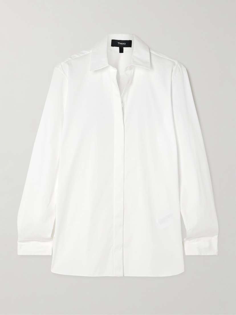 Theory Cotton-blend Poplin Shirt - x large