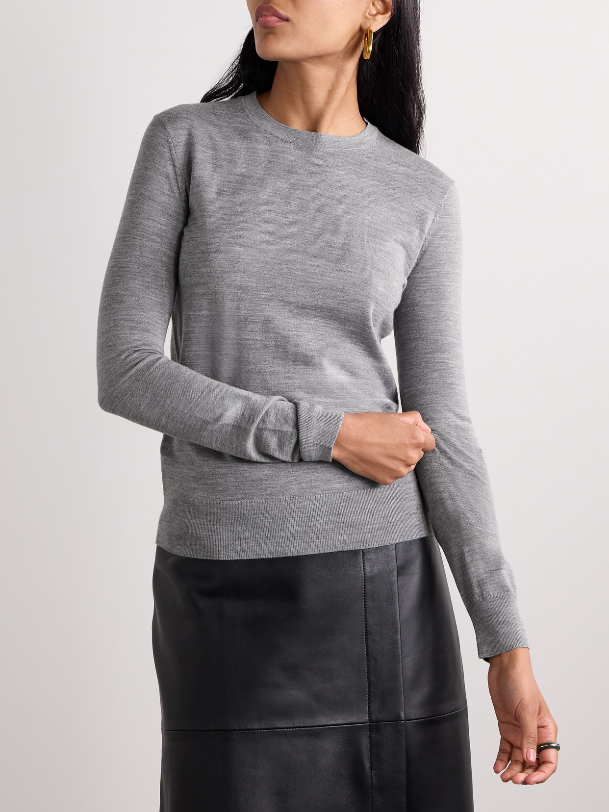 Theory Wool-blend Sweater In Gray