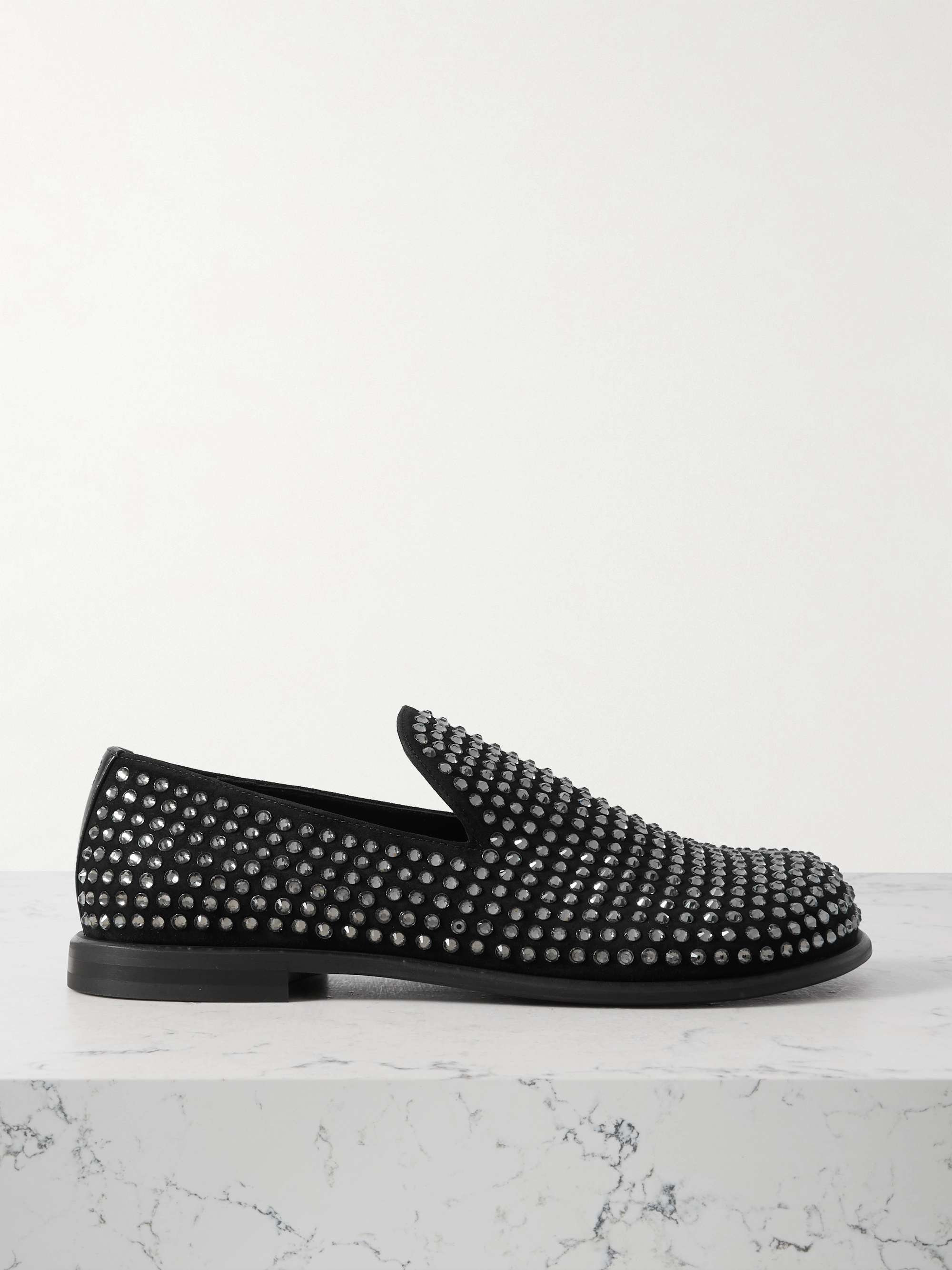 JW ANDERSON Crystal-embellished suede loafers | NET-A-PORTER JW ANDERSON Crystal-embellished suede loafers | NET-A-PORTER