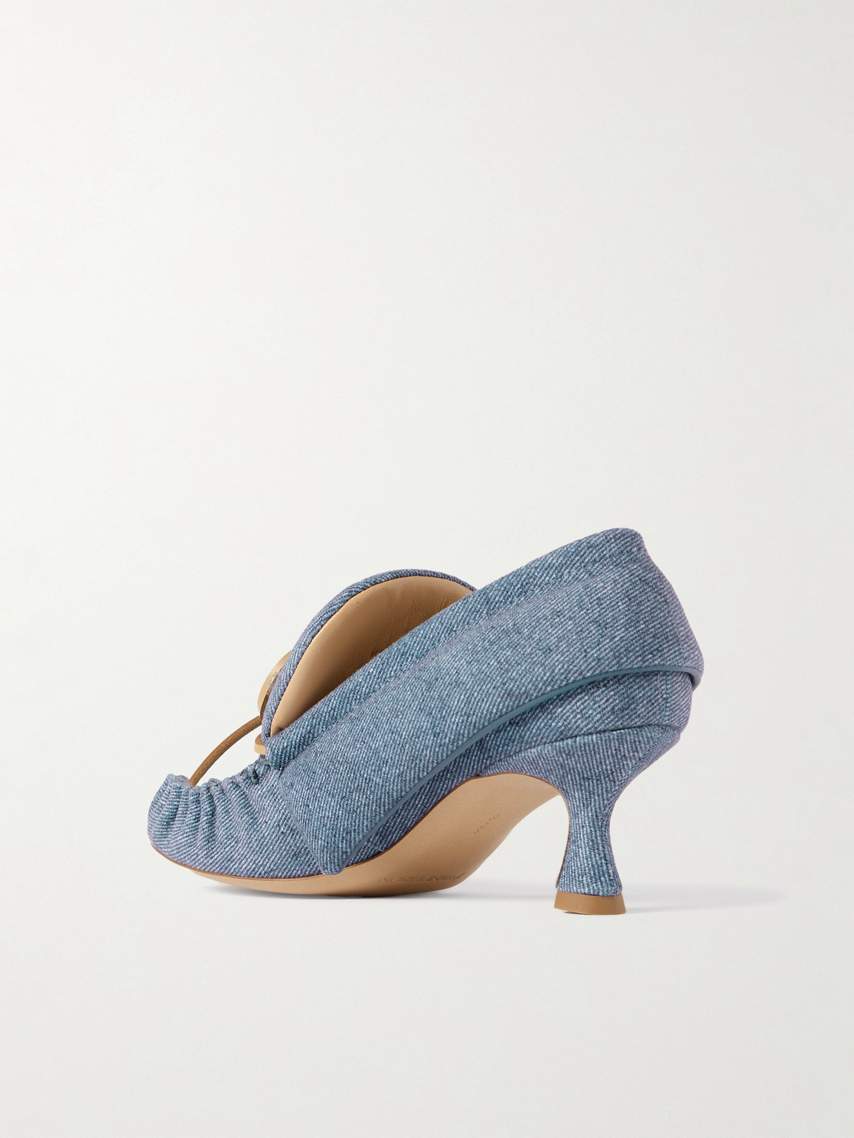 Babush Bow-Detailed Denim Pumps
