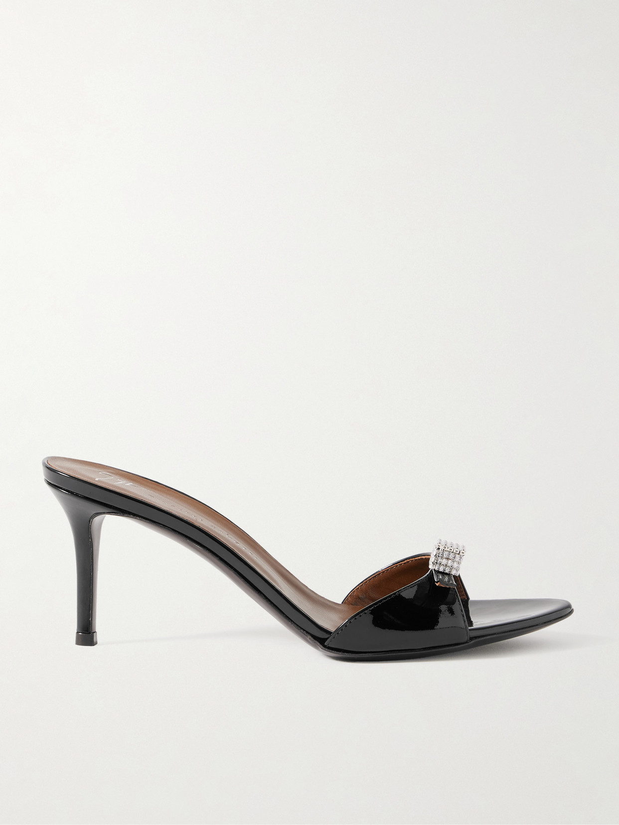 Giuseppe Zanotti Clandestino Embellished Patent-leather Mules In Black