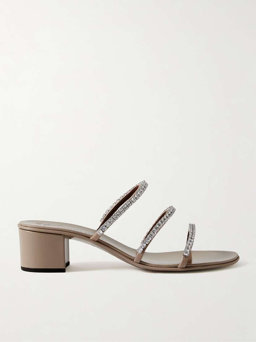 Giuseppe Zanotti Roll Crystal-embellished Leather Sandals