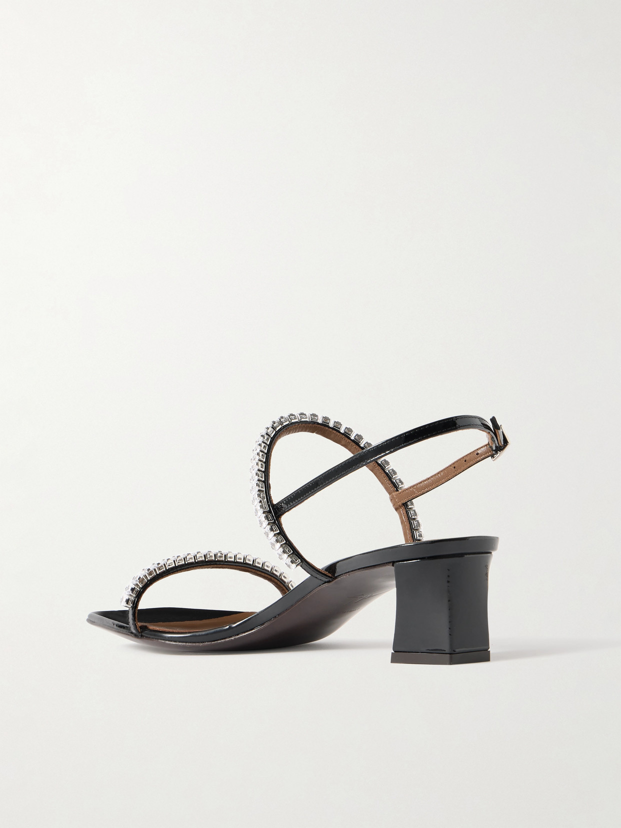 Giuseppe Zanotti Mya Crystal-embellished Patent-leather Sandals In Black