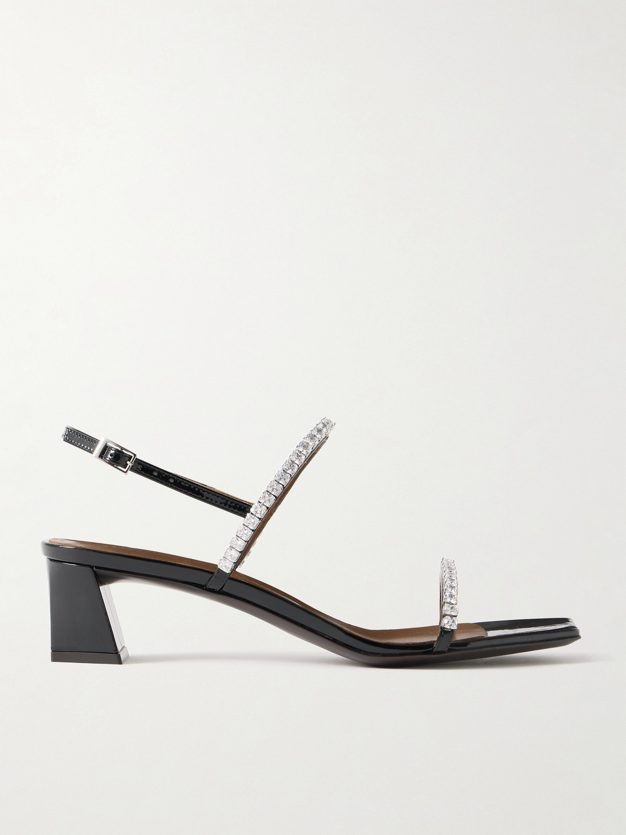 GIUSEPPE ZANOTTI MYA CRYSTAL-EMBELLISHED PATENT-LEATHER SANDALS