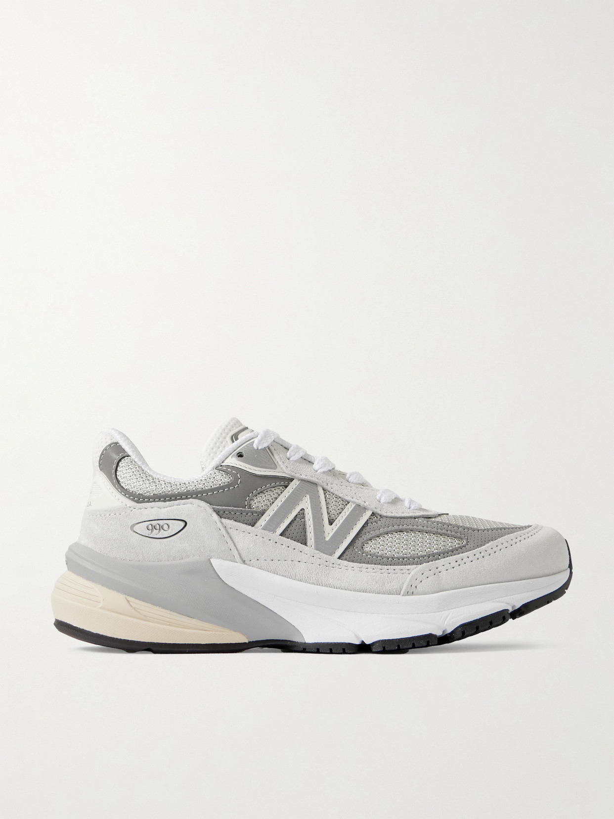 New Balance - 990v6 Leather-trimmed Suede And Mesh Sneakers - White